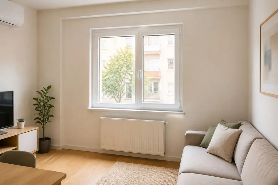 Room finished after interior thermal insulation