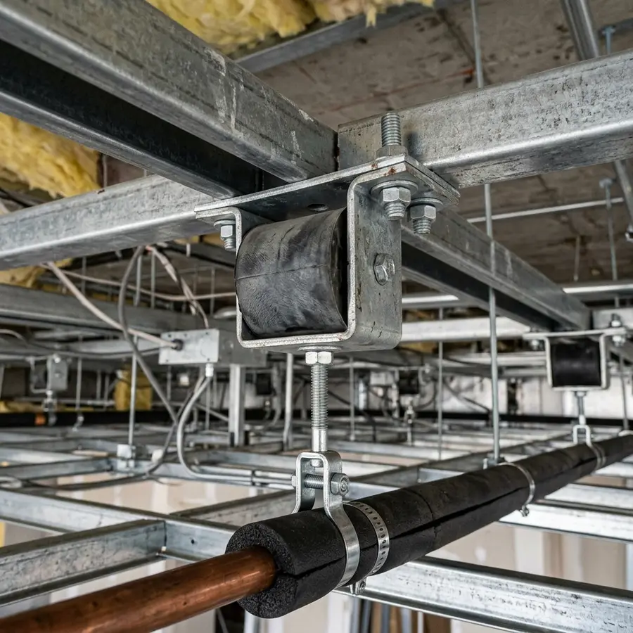 Resilient connections in a ceiling frame